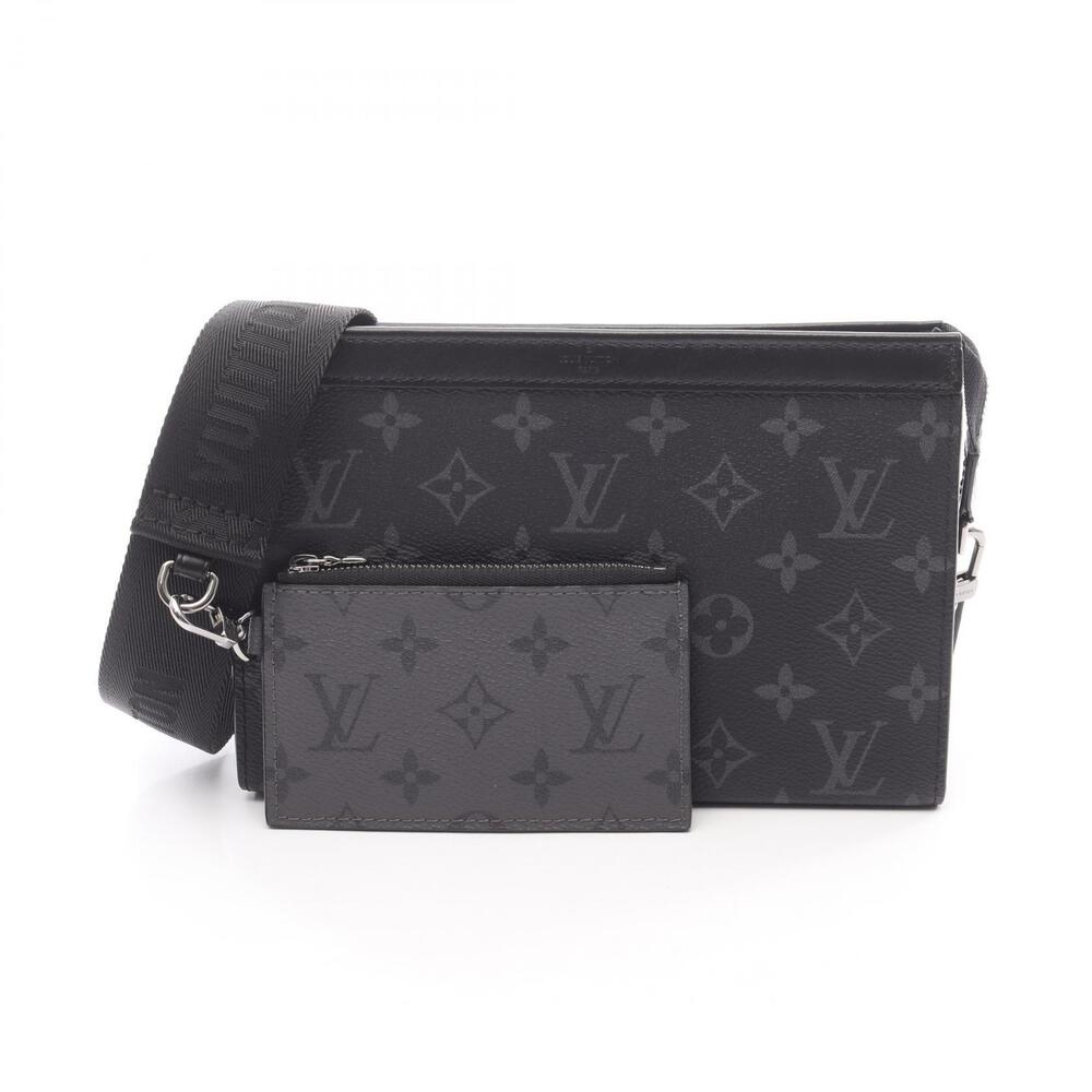 Louis Vuitton Gaston Wearable Wallet Shoulder Bag Canvas Black Gray